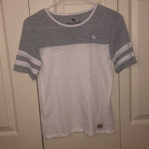 Abercrombie & Fitch Gray/White T-Shirt